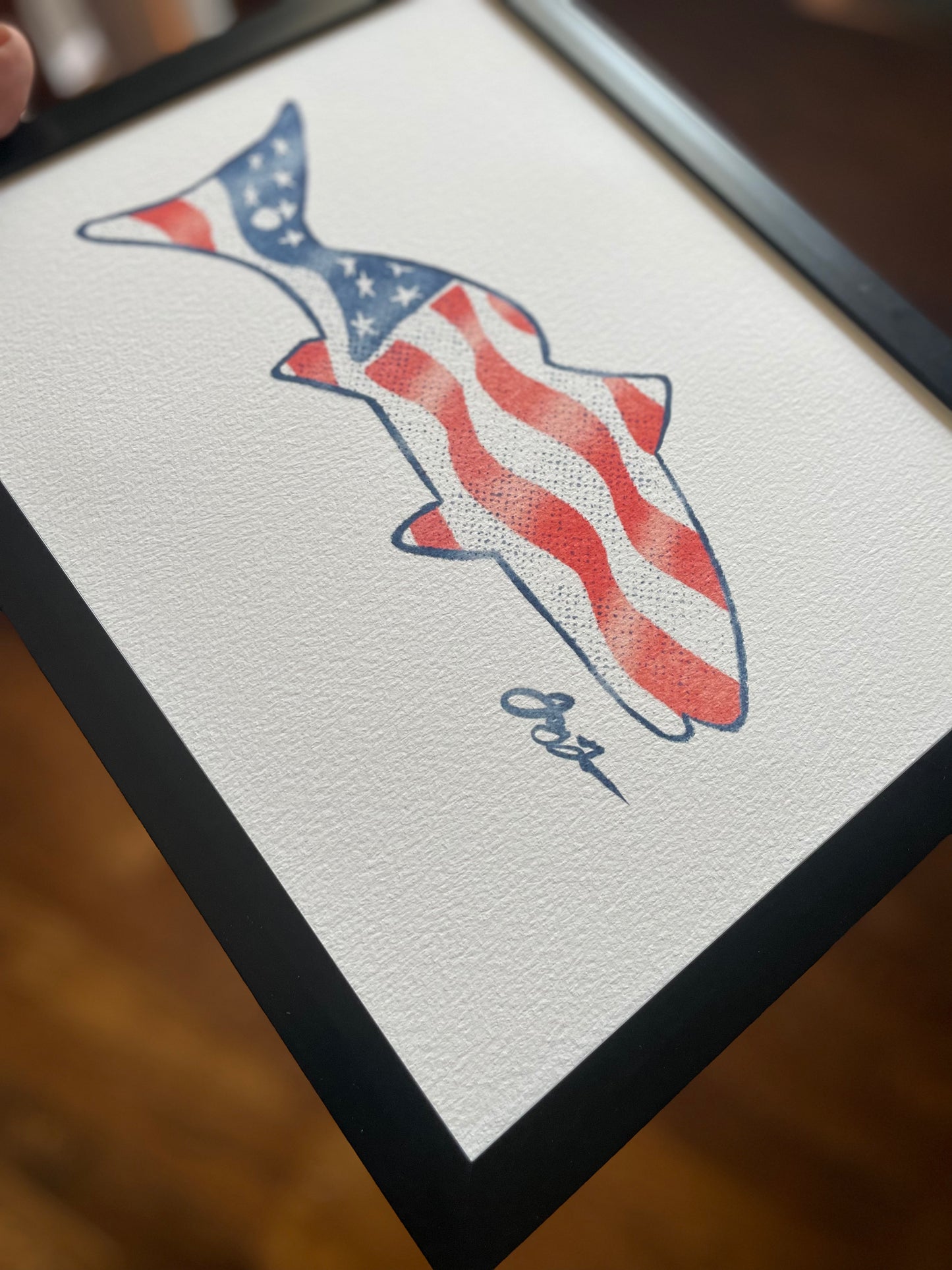Open Edition: Vintage USA Redfish Print (Frame not included)