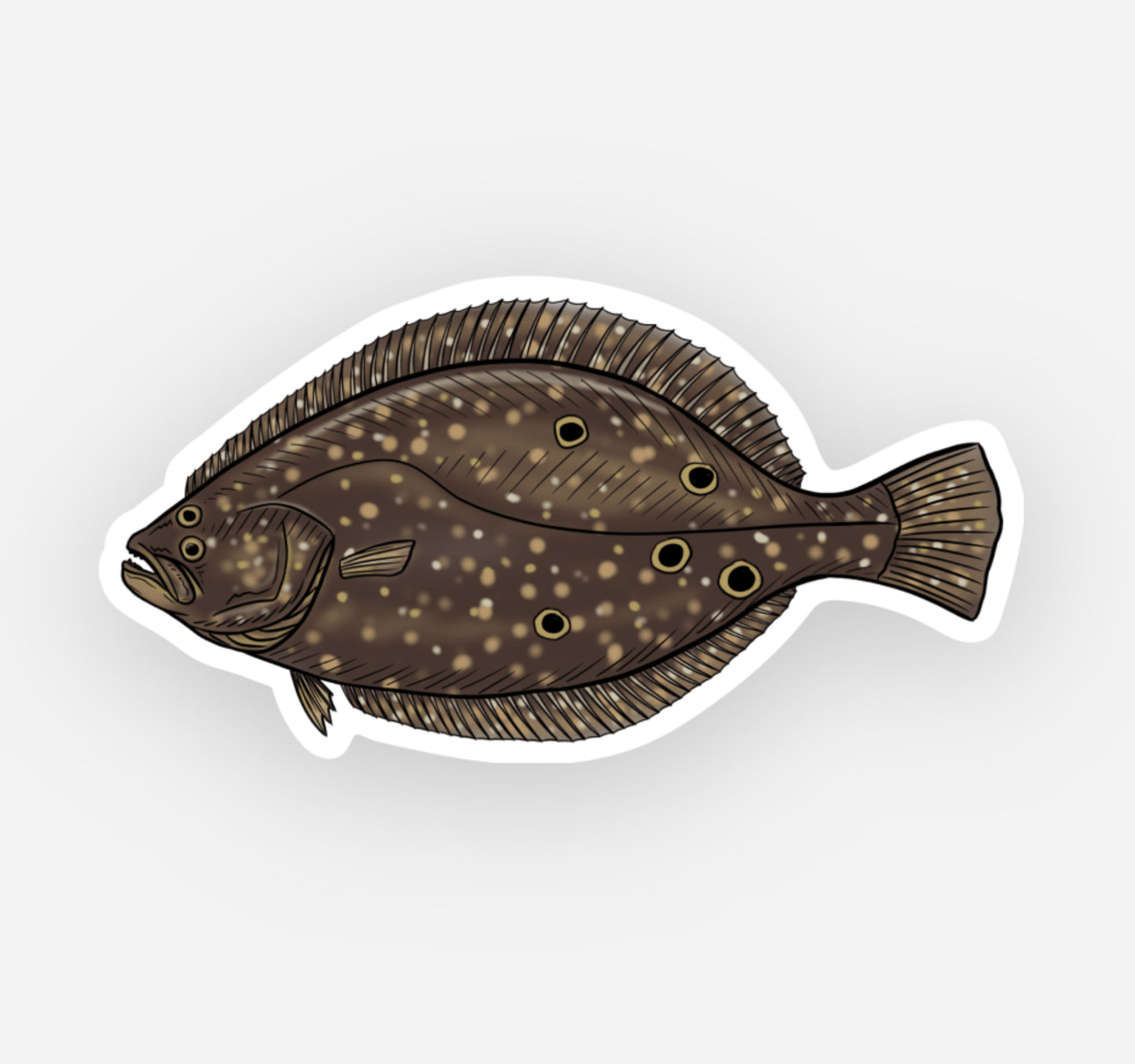 Flounder Drawing Decal