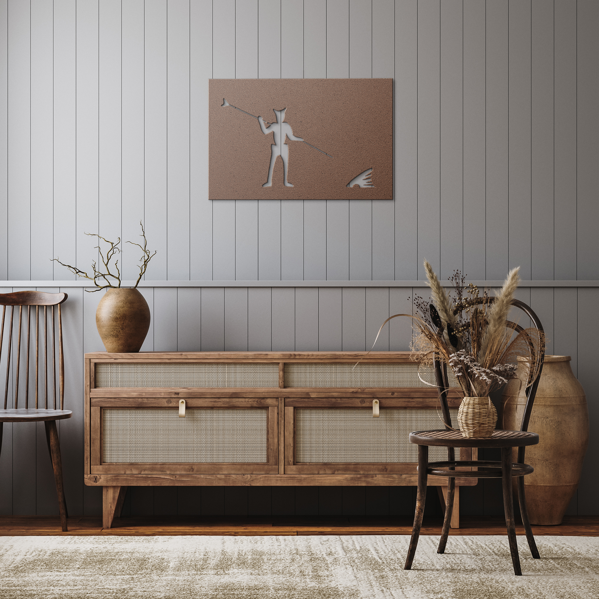 Black_Beard_Redfish_Metal_Art_Copper_Rustic_Hallway_Mockup.png