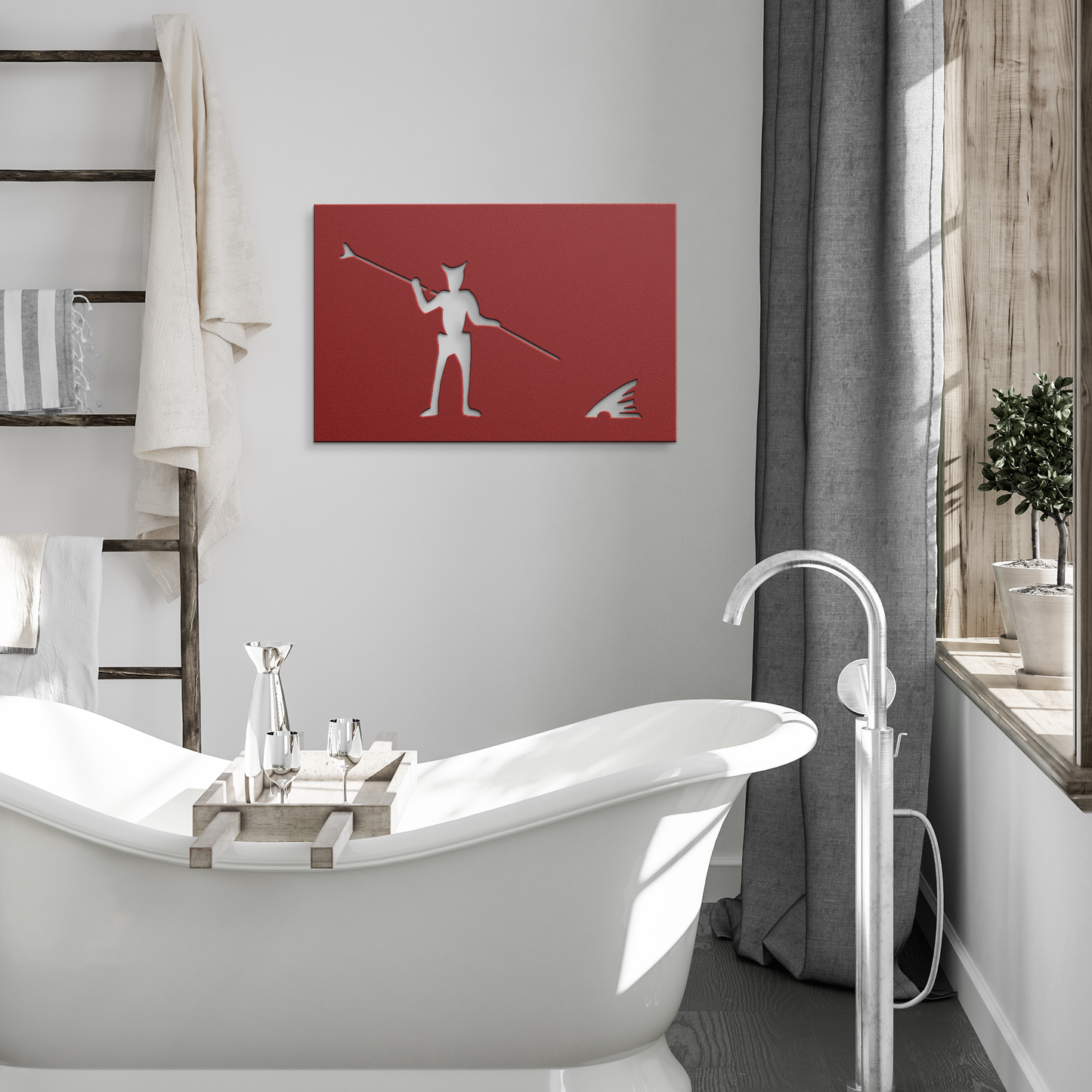 Black_Beard_Redfish_Metal_Art_Red_Modern_Bathroom_Mockup.png