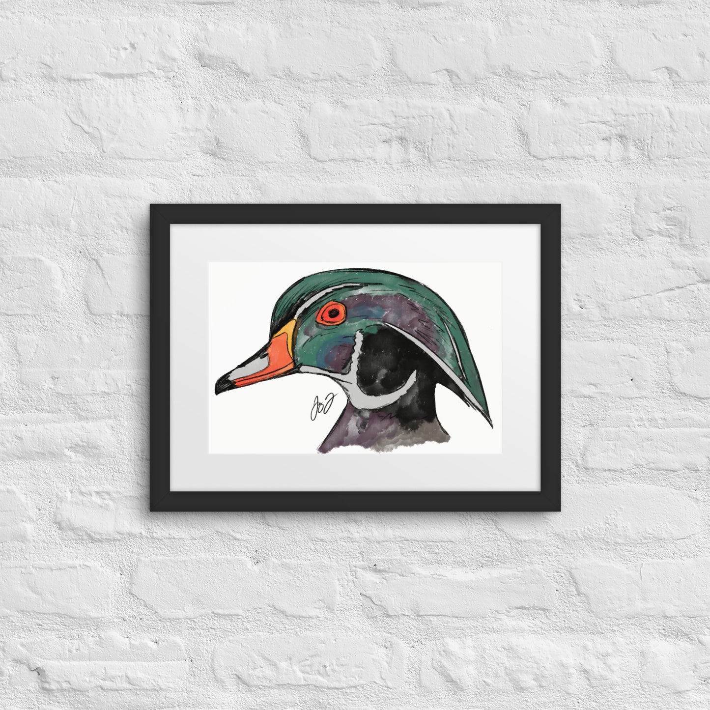 Wood Duck Head by Jay Talbot Framed Art Print