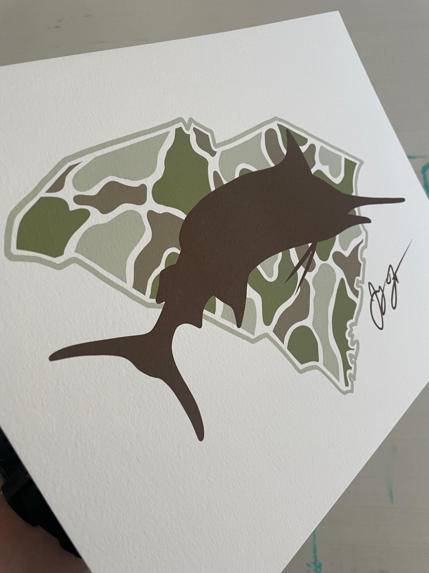 Open Edition: SC Camo Marlin Print
