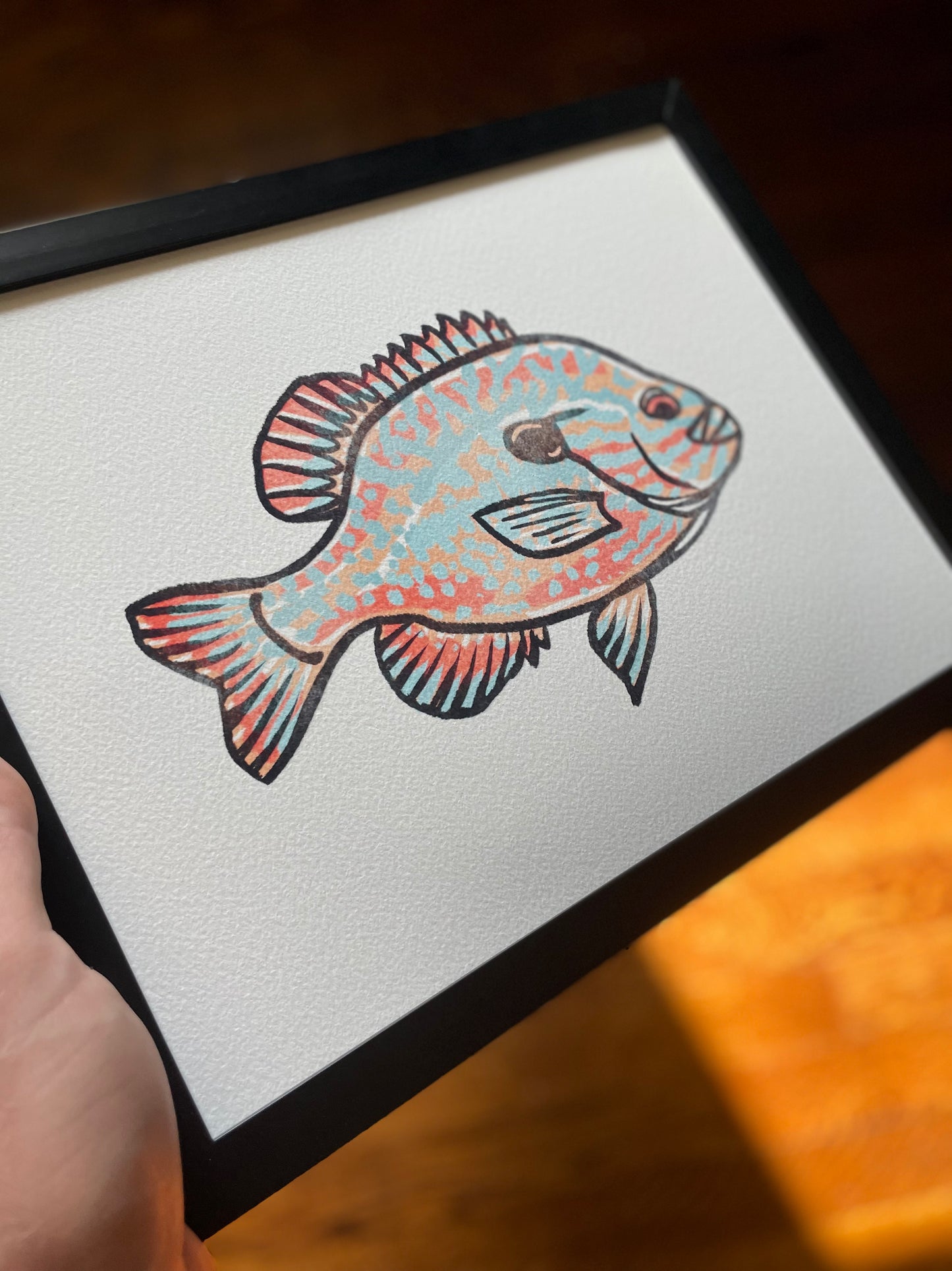 Open Edition: Vintage Pumpkinseed Print (Frame not included)