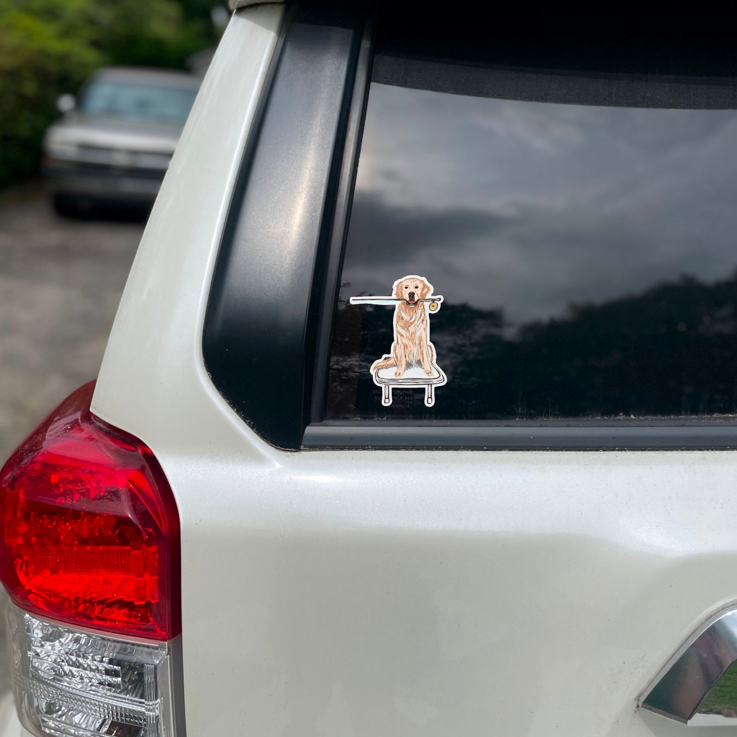 Golden Retriever Fly Fishing Decal